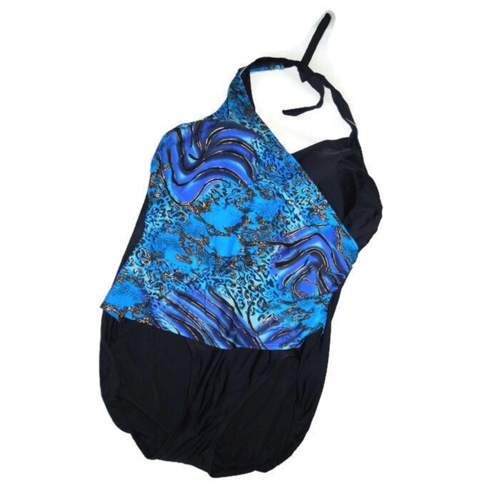 SHORE SHAPES Slimming ‎ Swim suit Womens Swimsuit  22W  22 W  blue black